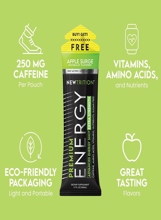 NewTrition® Extra Strength Energy Shots 1.7 fl oz (Pack of 6, Apple Surge flavor) - 250mg Caffeine with Vitamin B & Amino Acids, Sugar-Free, Zero Calorie Vitamin Energy Drink for Focus & Endurance - Image 2